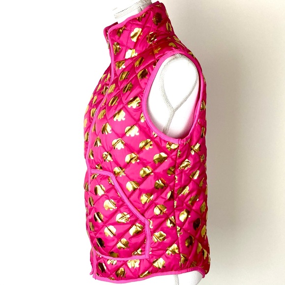 SIMPLY SOUTHERN Pink Elephant Patterned Thin Puffer Vest Sz.  S - Picture 2 of 15